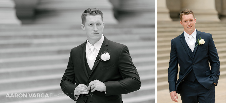 17 groom portrait mellon institute(pp w768 h351) - Kara + Brett | Pittsburgh Airport Marriott Wedding Photos