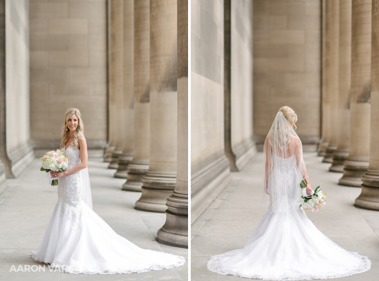 20 beautiful bridal portraits cmu columns(pp w768 h570) - Kara + Brett | Pittsburgh Airport Marriott Wedding Photos
