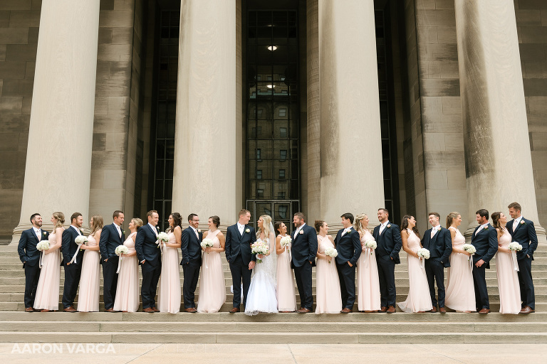 21 mellon institute columns bridal party(pp w768 h512) - Kara + Brett | Pittsburgh Airport Marriott Wedding Photos