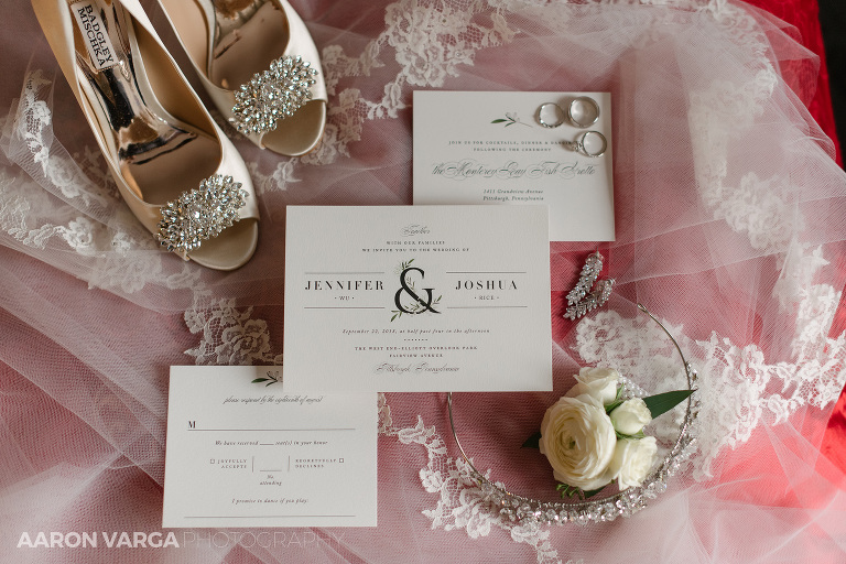 01 pink gold wedding invitation flat lay(pp w768 h512) - Jennifer + Joshua | West End Overlook and Monterey Bay Wedding Photos