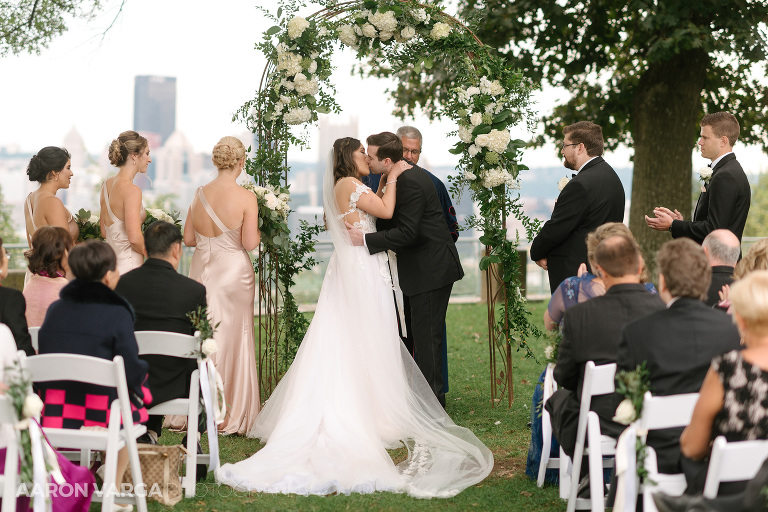 46 west end overlook wedding first kiss(pp w768 h512) - Jennifer + Joshua | West End Overlook and Monterey Bay Wedding Photos