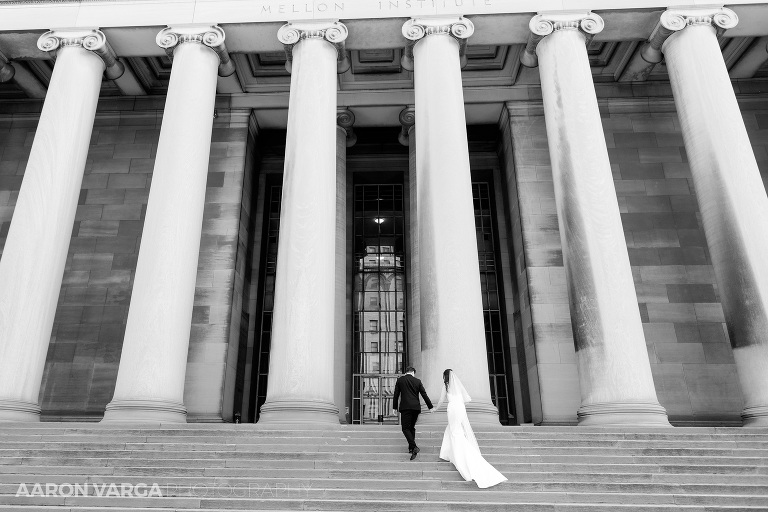 31 bride groom mellon institute columns(pp w768 h512) - Alexis + Jaron | J. Verno Studios Wedding Photos