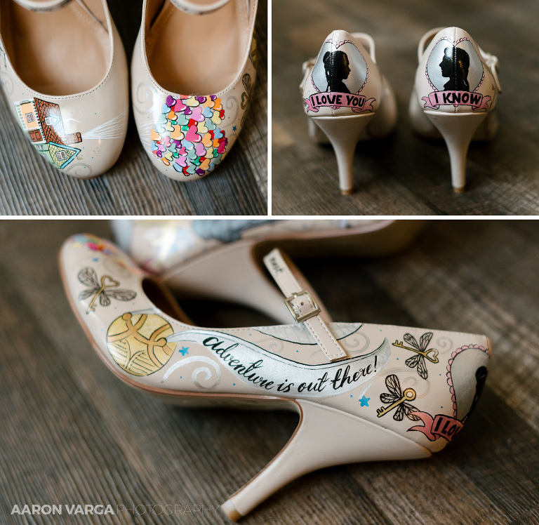 02 custom painted wedding shoes(pp w768 h748) - Laura + CJ | Renaissance Pittsburgh Hotel Wedding Photos
