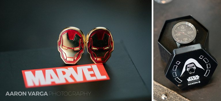 11 marvel cufflinks(pp w768 h351) - Laura + CJ | Renaissance Pittsburgh Hotel Wedding Photos