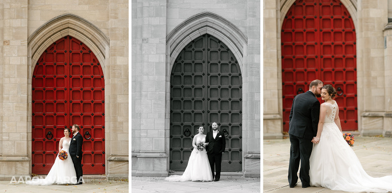 36 cathedral of learning red doors(pp w768 h378) - Laura + CJ | Renaissance Pittsburgh Hotel Wedding Photos
