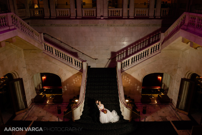 51 renaissance hotel staircase photos(pp w768 h512) - Laura + CJ | Renaissance Pittsburgh Hotel Wedding Photos