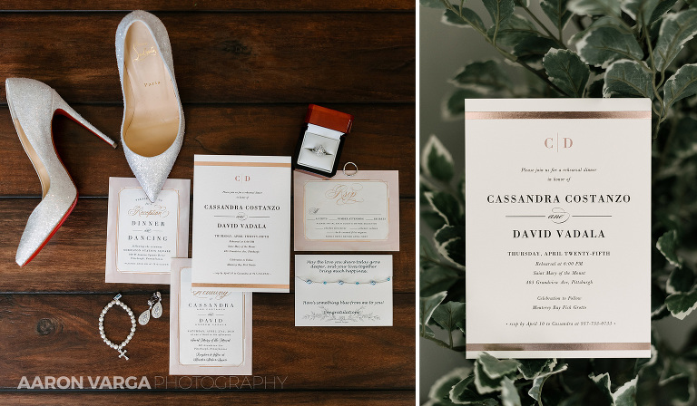 02 lay flat wedding invitation details 1(pp w768 h448) - Cassandra + David | Sheraton Station Square Wedding Photos