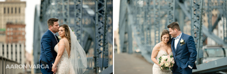 44 blue smithfield street bridge wedding photo 1(pp w768 h253) - Cassandra + David | Sheraton Station Square Wedding Photos