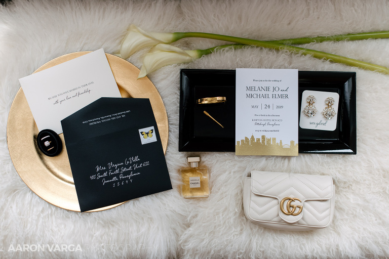 06 wedding flat lay classy(pp w768 h512) - MJ + Michael | Hotel Monaco Wedding Photos