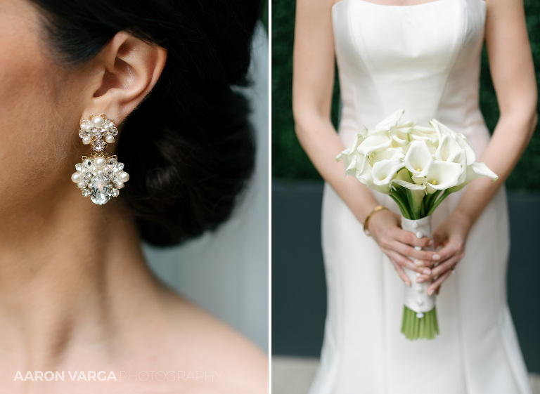 27 bride earings flowers(pp w768 h561) - MJ + Michael | Hotel Monaco Wedding Photos