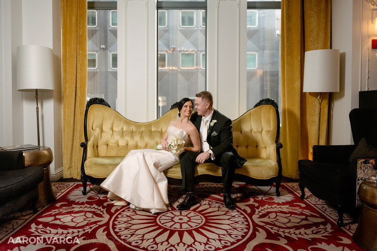 42 hotel monaco yellow couch(pp w768 h512) - MJ + Michael | Hotel Monaco Wedding Photos