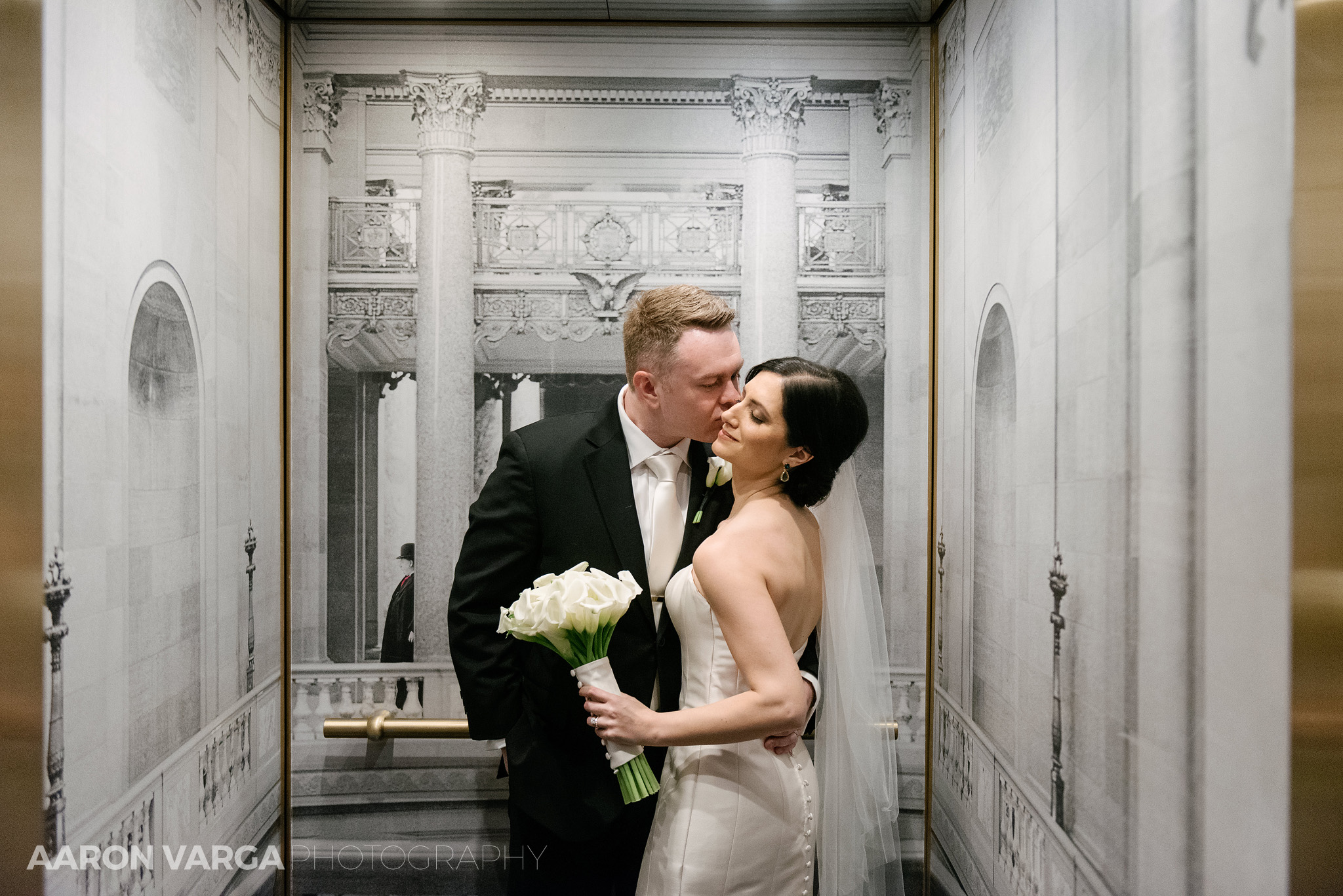 47 hotel monaco photo in elevator - MJ + Michael | Hotel Monaco Wedding Photos