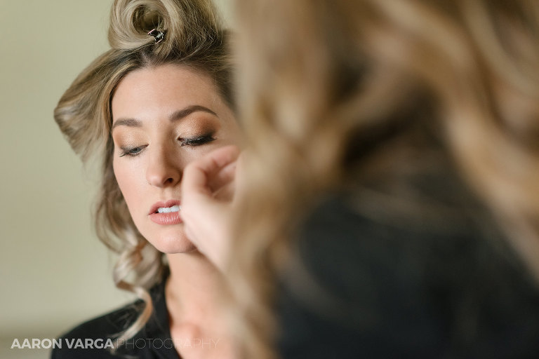 07 bride getting makeup done(pp w768 h512) - Sarah + Kirill | DoubleTree Hotel Youngstown Ohio Wedding Photos