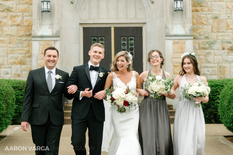 20 Clen Moore Presbyterian Church bridal party wedding photo(pp w768 h512) - Sarah + Kirill | DoubleTree Hotel Youngstown Ohio Wedding Photos