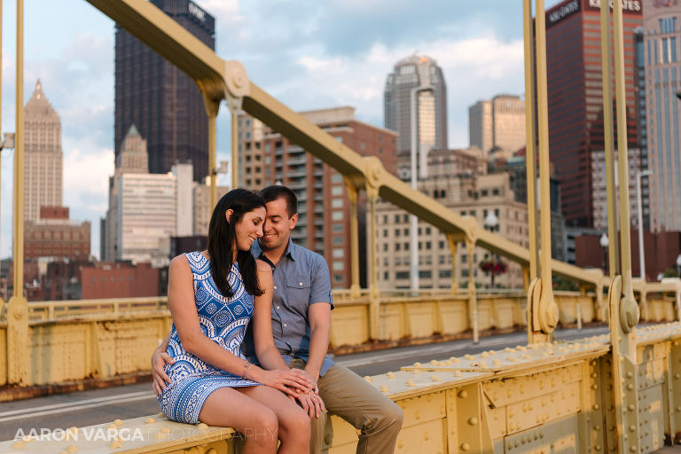 17 north shore yellow bridge(pp w768 h512) - Alexis + Luke | Downtown Pittsburgh and North Shore Engagement Photos