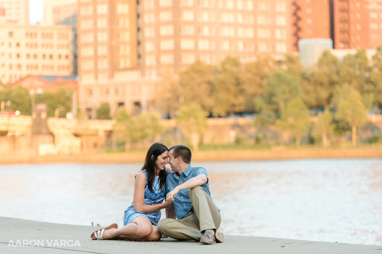 24 north shore engagement sunset(pp w768 h512) - Alexis + Luke | Downtown Pittsburgh and North Shore Engagement Photos