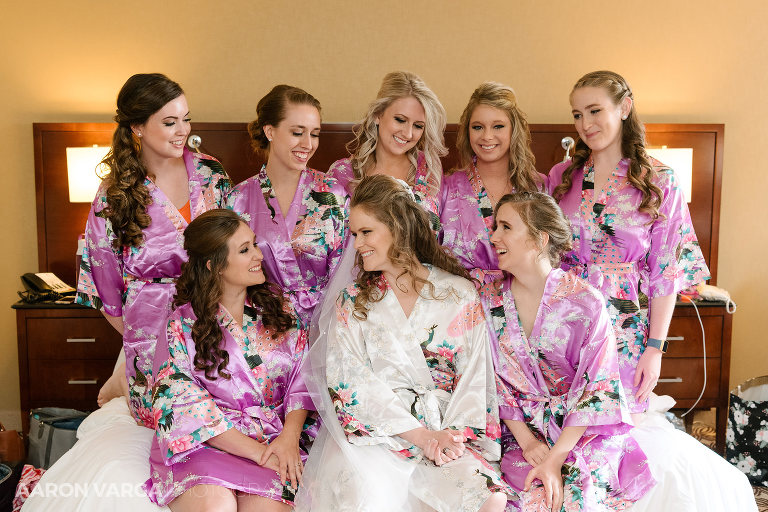 08 bridesmaids in robes(pp w768 h512) - Hillary + Casey | Duquesne Power Center Wedding Photos