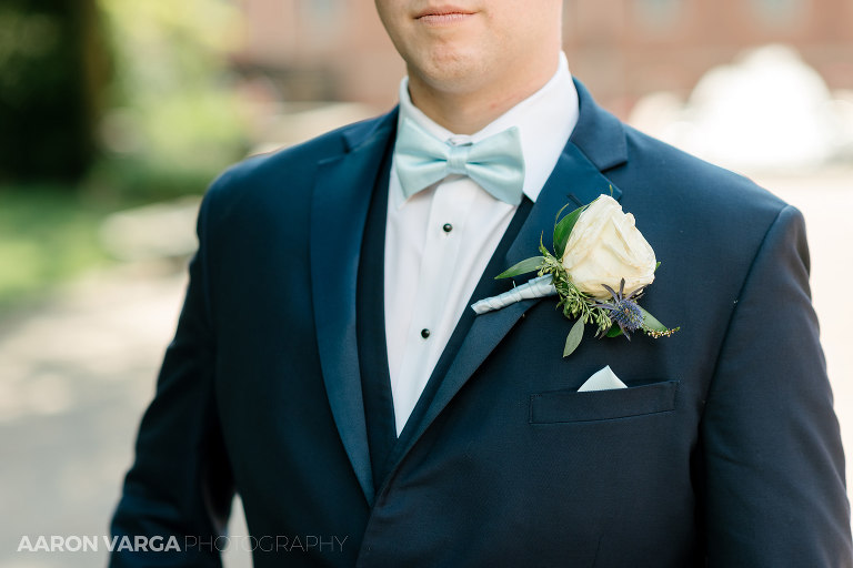 41 wedding flowers on groom(pp w768 h512) - Hillary + Casey | Duquesne Power Center Wedding Photos
