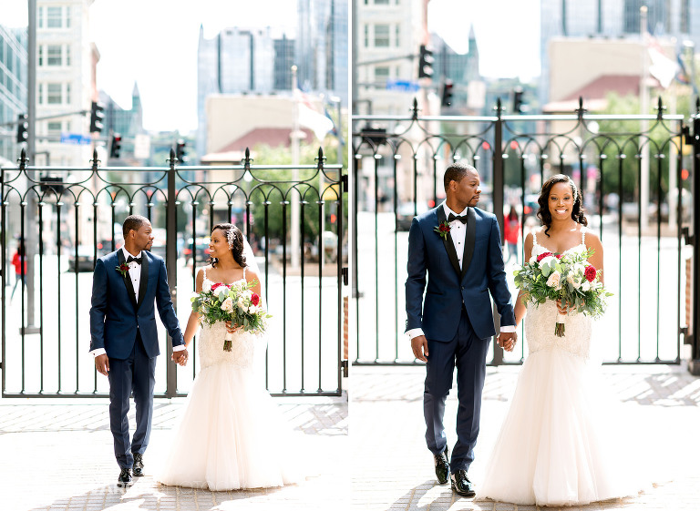27 heinz hall wedding photos courtyard(pp w768 h561) - Alison + Steven | Heinz Hall and Rivers Club Wedding Photos