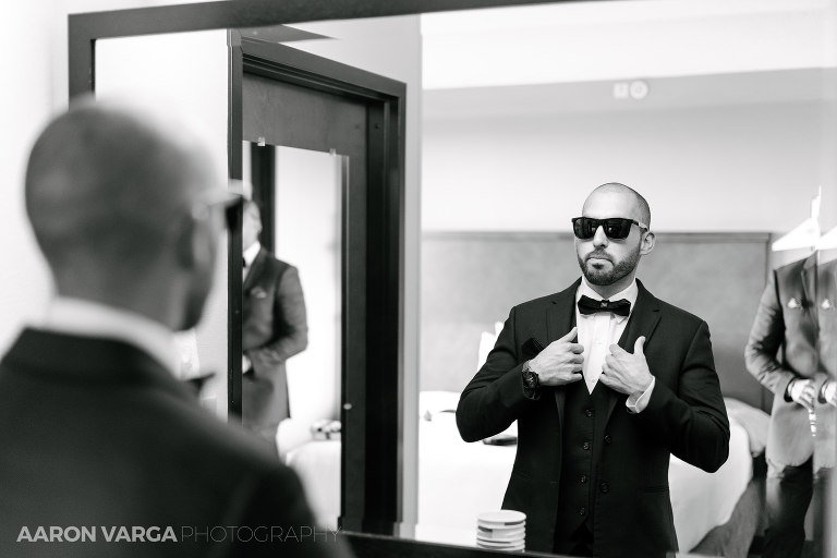 08 groom getting ready sunglasses(pp w768 h512) - Hilary + Justin | The Chadwick Wedding Photos
