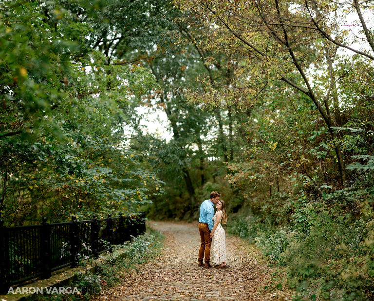 22 cobblestone walkway brenizer method phipps(pp w768 h620) - Chelsey + Teddy | Schenley Park Engagement Photos