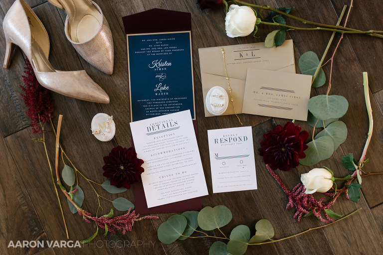 01 flatlay wedding invitations(pp w768 h512) - Kristen + Luke | Heinz History Center Wedding Photos