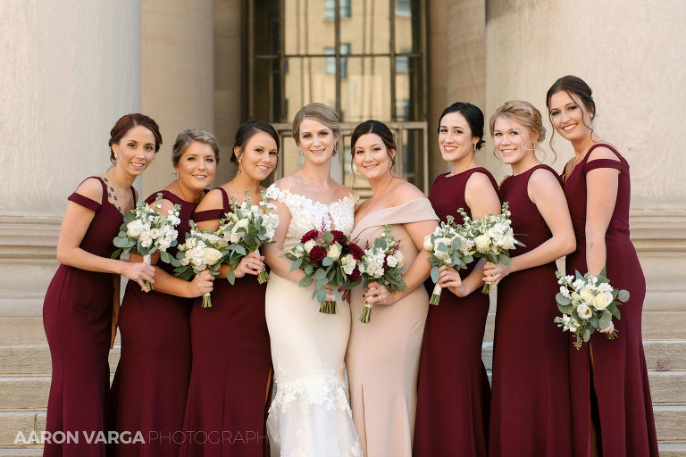 22 burgundy bridesmaid dresses(pp w768 h512) - Kristen + Luke | Heinz History Center Wedding Photos