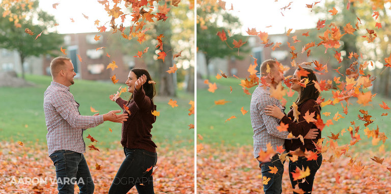 34 mellon park engagement throwing leaves(pp w768 h381) - Samarah + Bryan | Mellon Park Engagement Photos