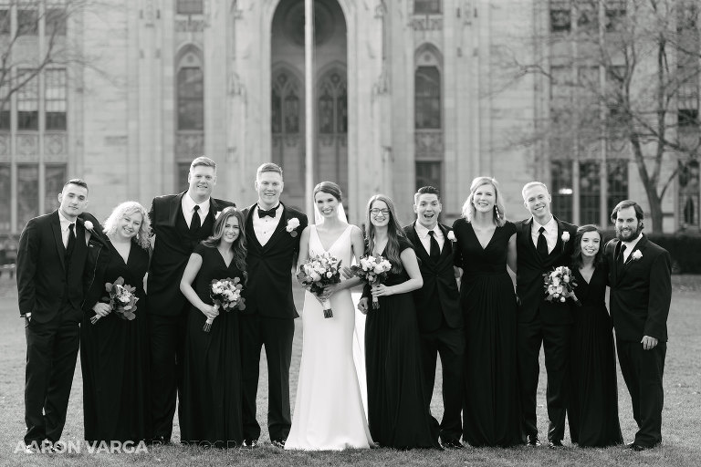 22 bridal party cathedral of learning(pp w768 h512) - Emily + Keith | Hotel Monaco