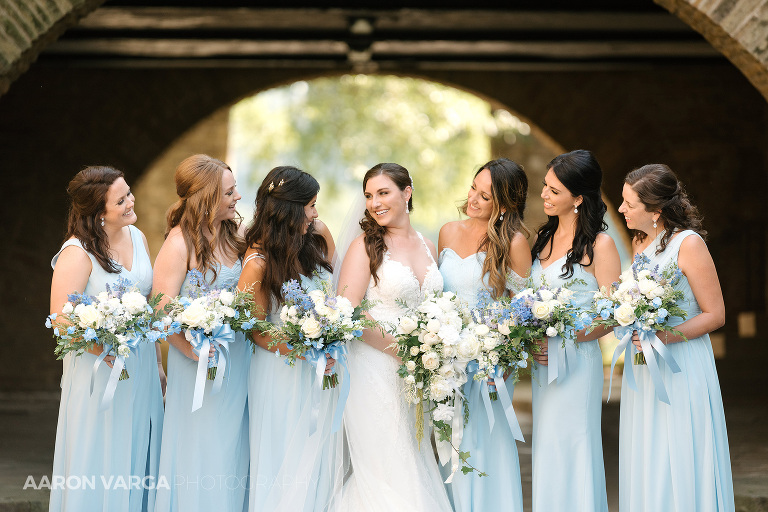 pale blue bridesmaid dresses(pp w768 h512) - Kim + Aaron | Longue Vue Club Wedding Photos
