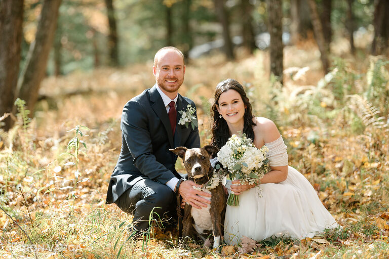 08 elopement photos with dog(pp w768 h512) - Morgan + Greg | Cook Forest State Park Elopement Photos