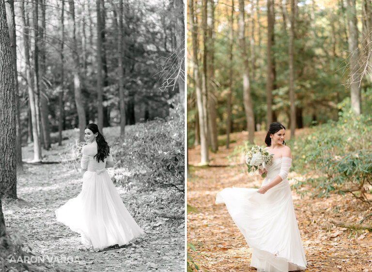 21 cook forest bride(pp w768 h561) - Morgan + Greg | Cook Forest State Park Elopement Photos