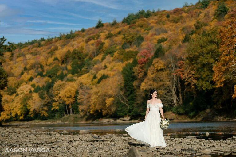 05 bride in fall cook forest(pp w768 h512) - Morgan + Greg | Cook Forest State Park Elopement Photos (Part 2)