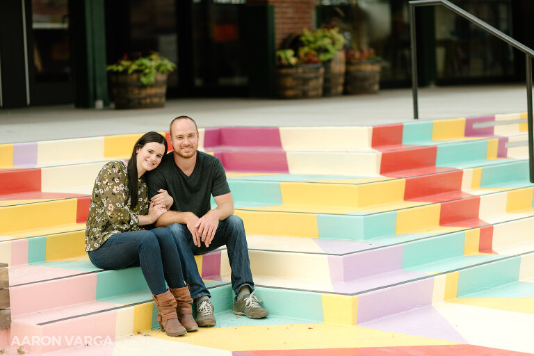 20 strip district terminal painted steps(pp w768 h512) - Morgan + Greg | Strip District Engagement Photos
