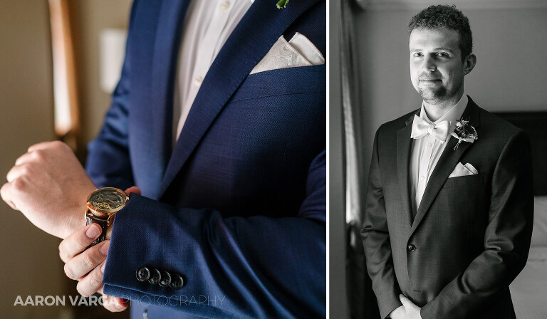07 groom getting ready(pp w768 h448) - Missy + Joe | Omni William Penn Hotel Wedding Photos