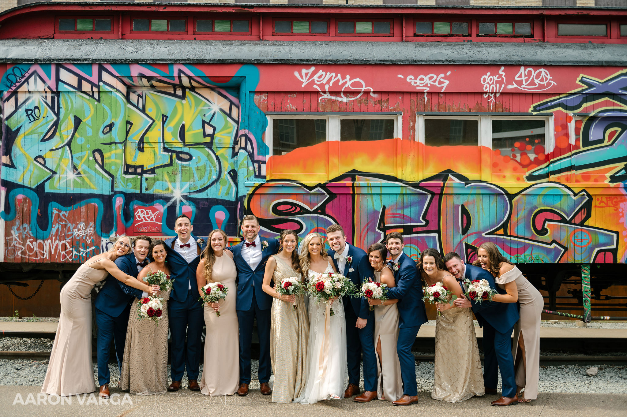 22 pittsburgh highline graffiti - Missy + Joe | Omni William Penn Hotel Wedding Photos