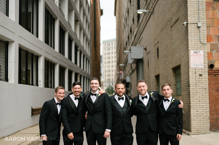 29 renaissance hotel downtown wedding groomsment(pp w768 h511) - Dakota + Carlo | Renaissance Pittsburgh Hotel Wedding Photos