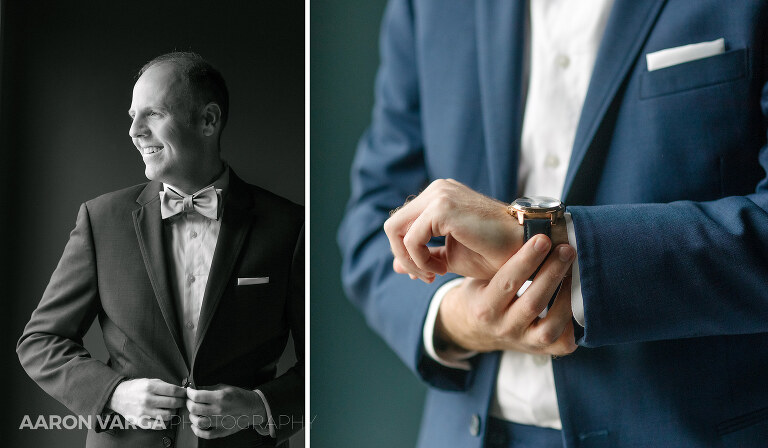 08 groom prep wedding hotel indigo(pp w768 h448) - Chelsea + Matt | Le Mont Restaurant Wedding Photos