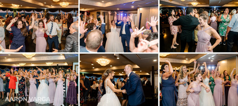 43 wedding party dancing at the lemont restaurant(pp w768 h342) - Chelsea + Matt | Le Mont Restaurant Wedding Photos