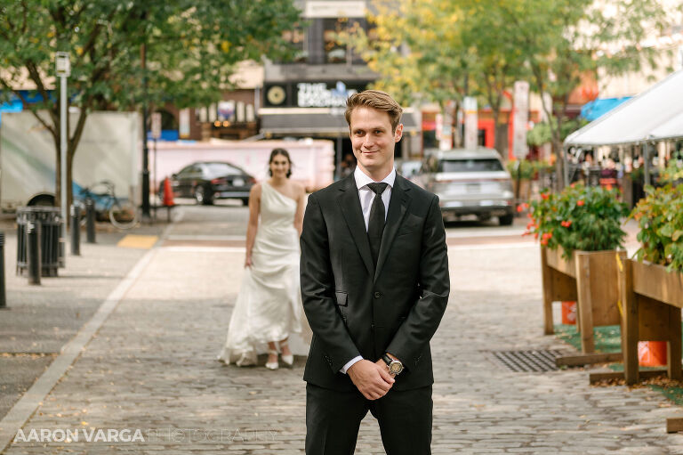 02 market square first look(pp w768 h511) - Emily + Eli | Carrie Furnace Wedding Photos