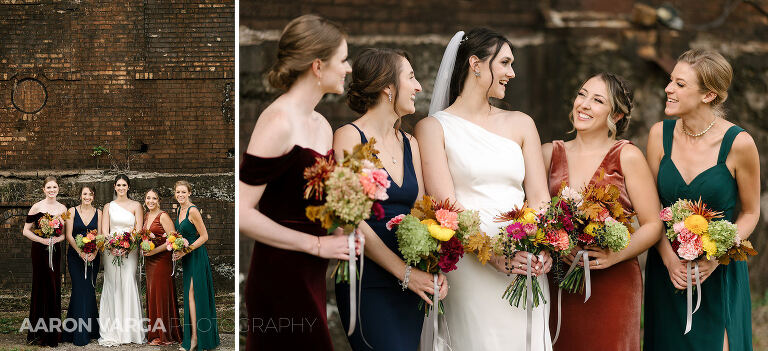 11 colorful fall bridesmaid dresses(pp w768 h351) - Emily + Eli | Carrie Furnace Wedding Photos