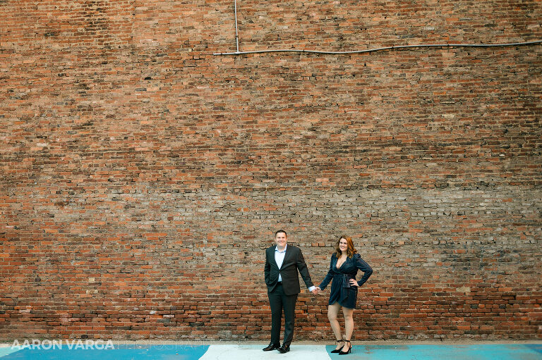 04 brick wall downtown pittsburgh engagement(pp w768 h511) - Julia + Ryan | Downtown and Mt. Washington Engagement Photos