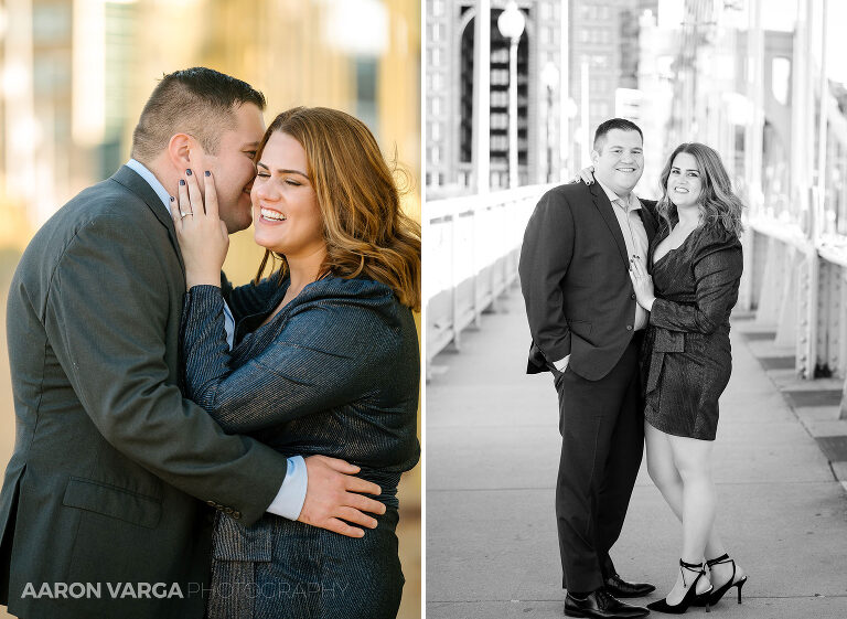 14 clemente bridge downtown pittsburgh engagement(pp w768 h561) - Julia + Ryan | Downtown and Mt. Washington Engagement Photos