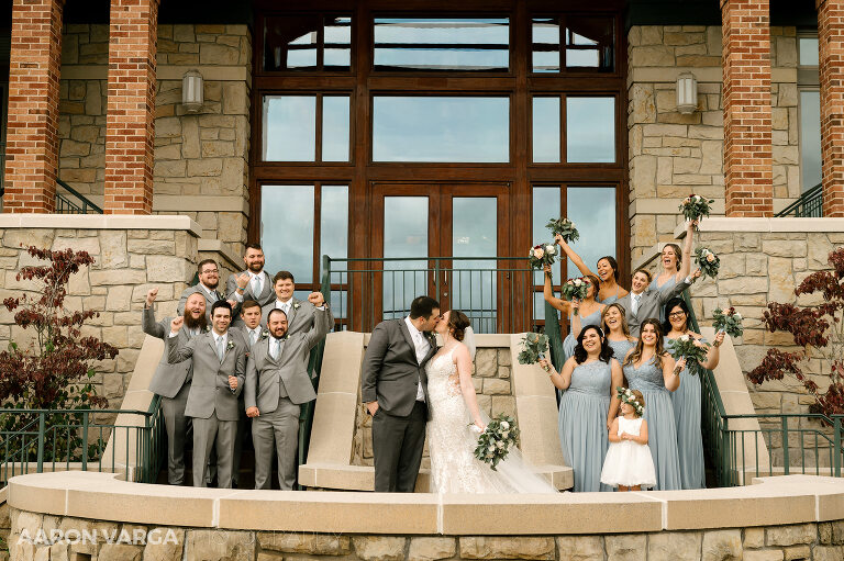 35 southpointe golf club stairs bridal party(pp w768 h511) - Alyssa + Tony | Southpointe Golf Club Wedding Photos