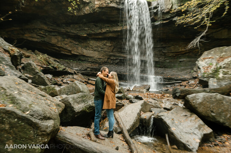 07 ohiopyle cucumber falls engagement(pp w768 h511) - Janell + Kyle | Ohiopyle State Park Engagement Photos