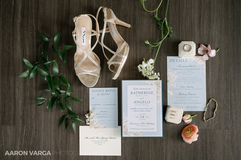 05 renaissance hotel pittsburgh wedding invites(pp w768 h510) - Katie + Angelo | Renaissance Pittsburgh Hotel Wedding Photos