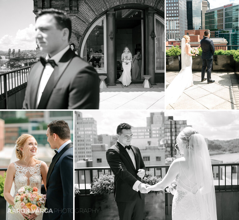 11 renaissance hotel wedding first look(pp w768 h708) - Katie + Angelo | Renaissance Pittsburgh Hotel Wedding Photos