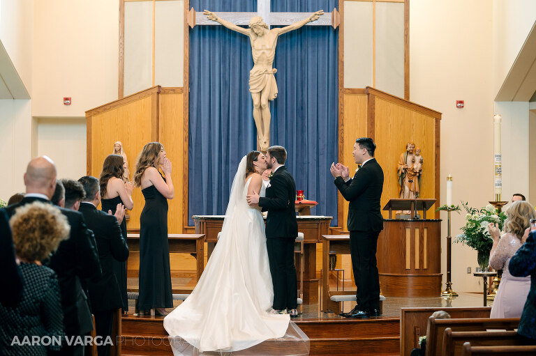 11 St Catherine of Sweden wedding first kiss(pp w768 h511) - Maddie + Luke | Longue Vue Club Wedding Photos