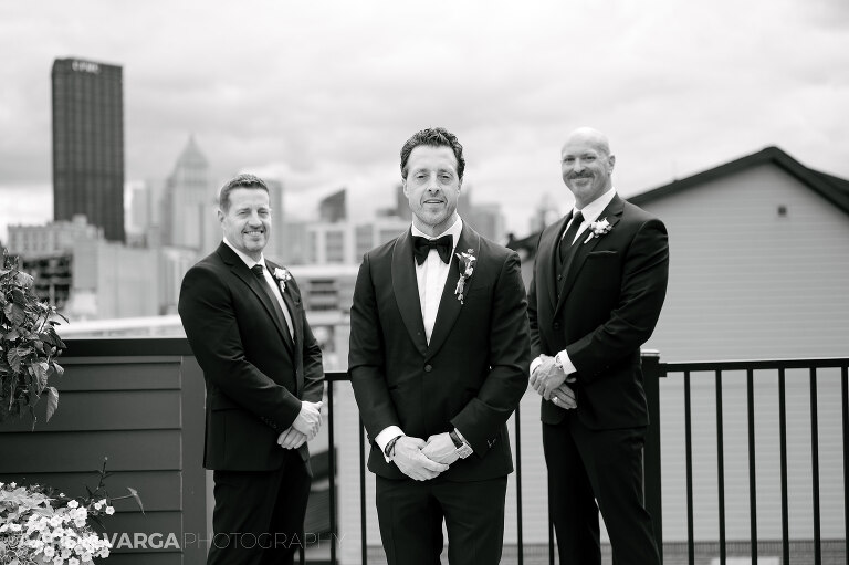 13 strip district wedding photos groomsmen(pp w768 h511) - Robin + Brian | The Mattress Factory Wedding Photos