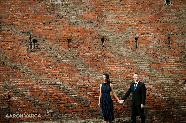 09 engagement session downtown brick wall(pp w768 h511) - Deanna | Downtown and Heinz Hall Engagement Photos